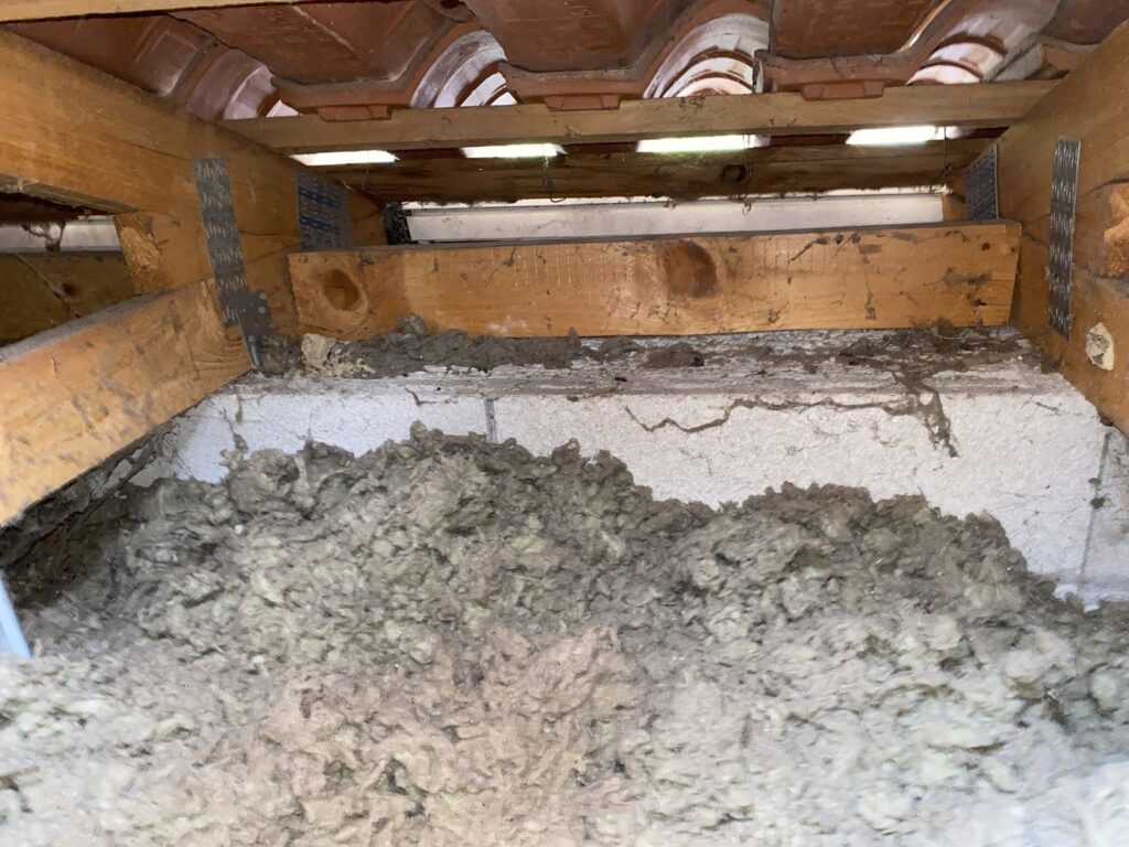 Isolation des combles perdues - Élimination des l'ancien isolant